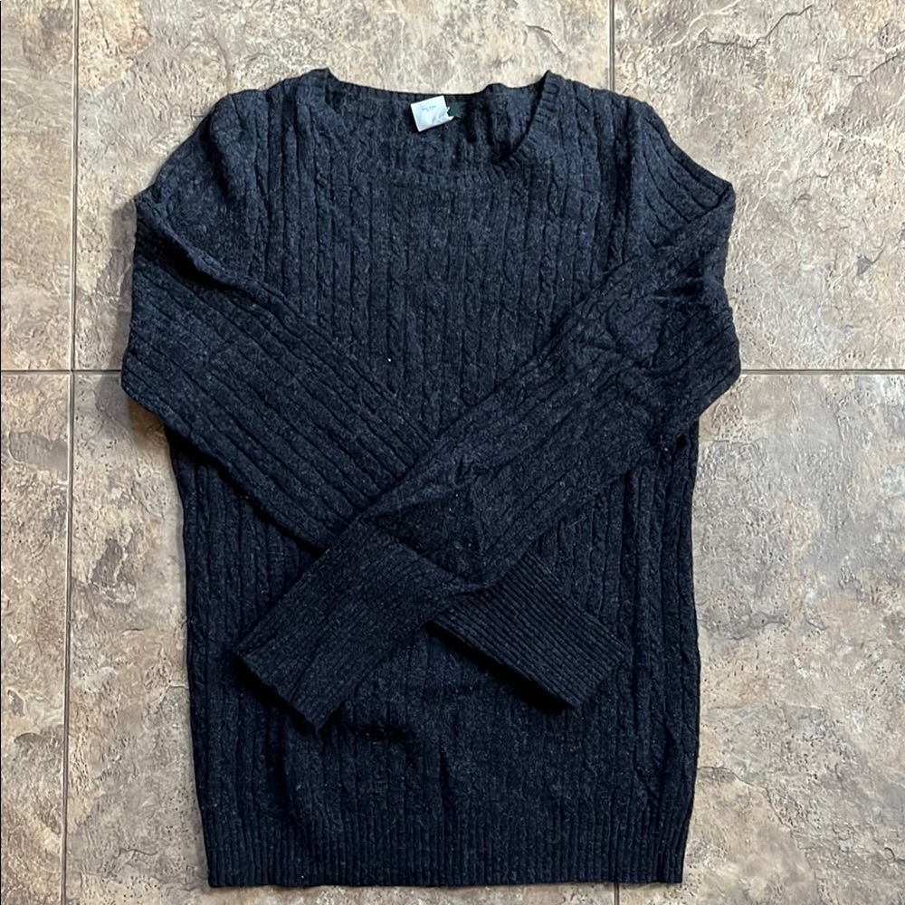 NWOT J. Crew Women's Black Cable Knit Sweater